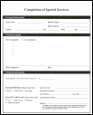 Completion of Special Services Form